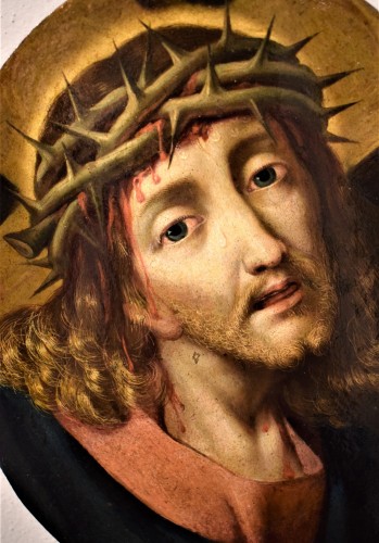 Tableaux et dessins Tableaux XVIe siècle - Michael Coxie (Malines 1499-1592) " Visage du Christ "